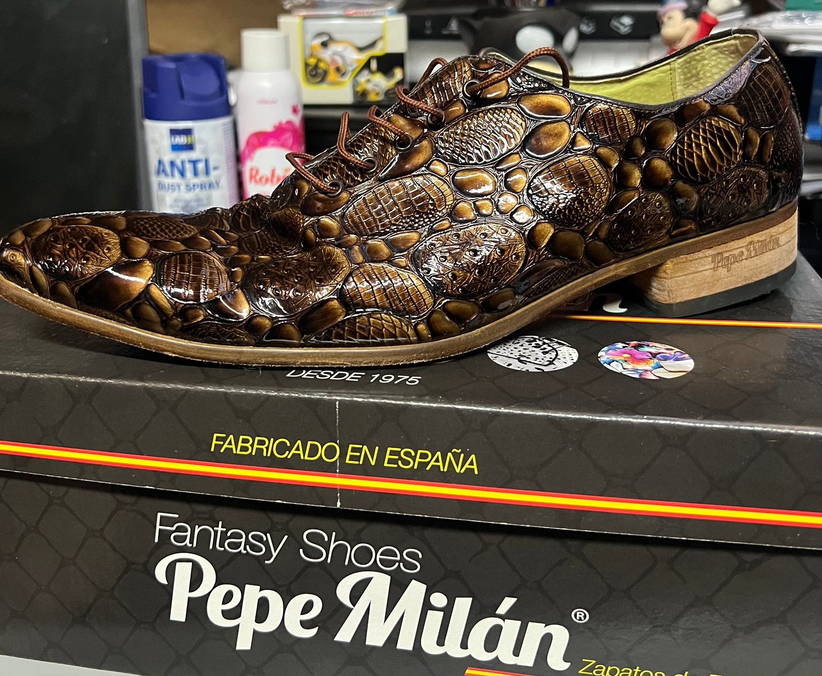 Pepe milan zeer aparte schoenen croco bruin, Ophalen of Verzenden, Zo goed als nieuw, Bruin