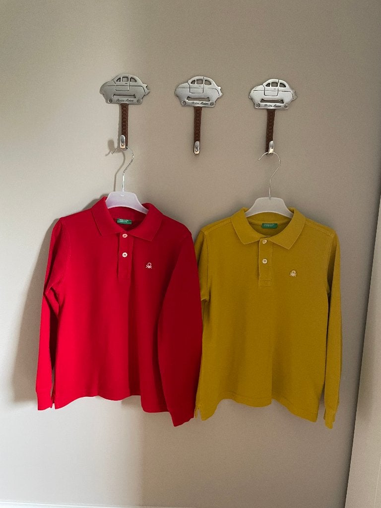2 x polo Benetton maat 122, Kinderen en Baby's, Kinderkleding | Maat 122, Ophalen, Zo goed als nieuw, Shirt of Longsleeve, Jongen