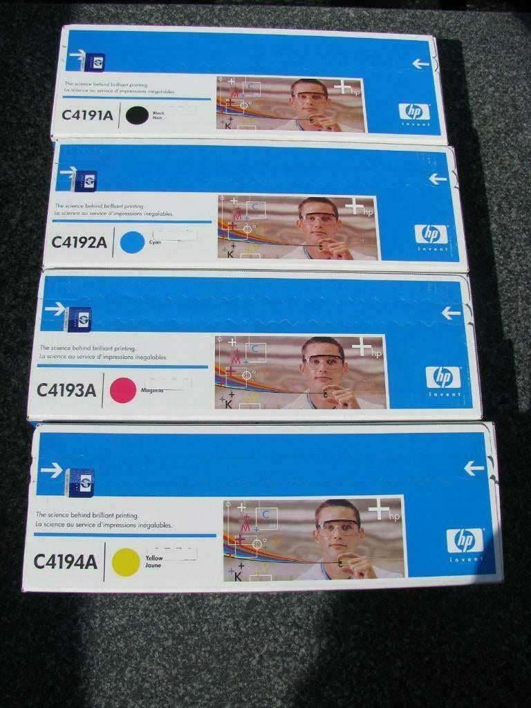 4 toners HP C4191A-C4192A-C4193A-C414A HP 4500/4550, Ophalen of Verzenden, Nieuw, Toner, HP (ORIGINEEL)