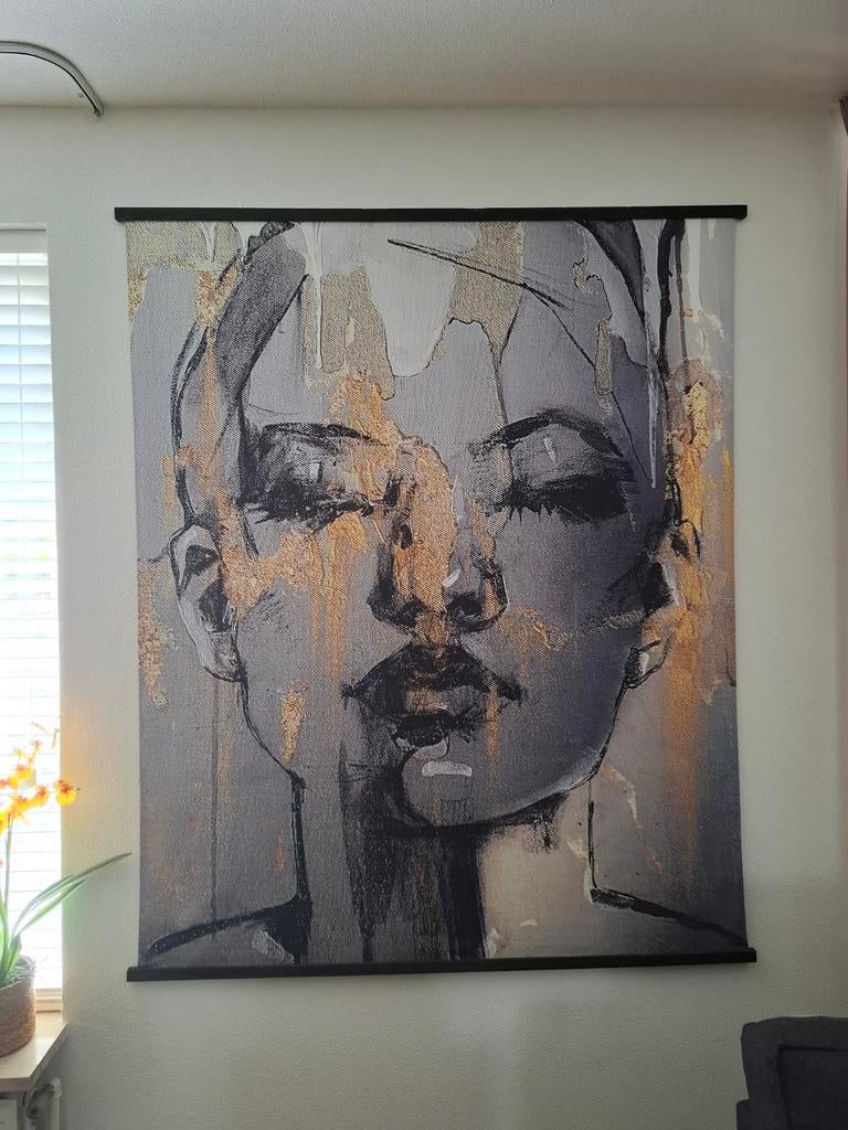 Wandkleed vrouw, Ophalen, 125 cm of meer, Zo goed als nieuw, Schilderij