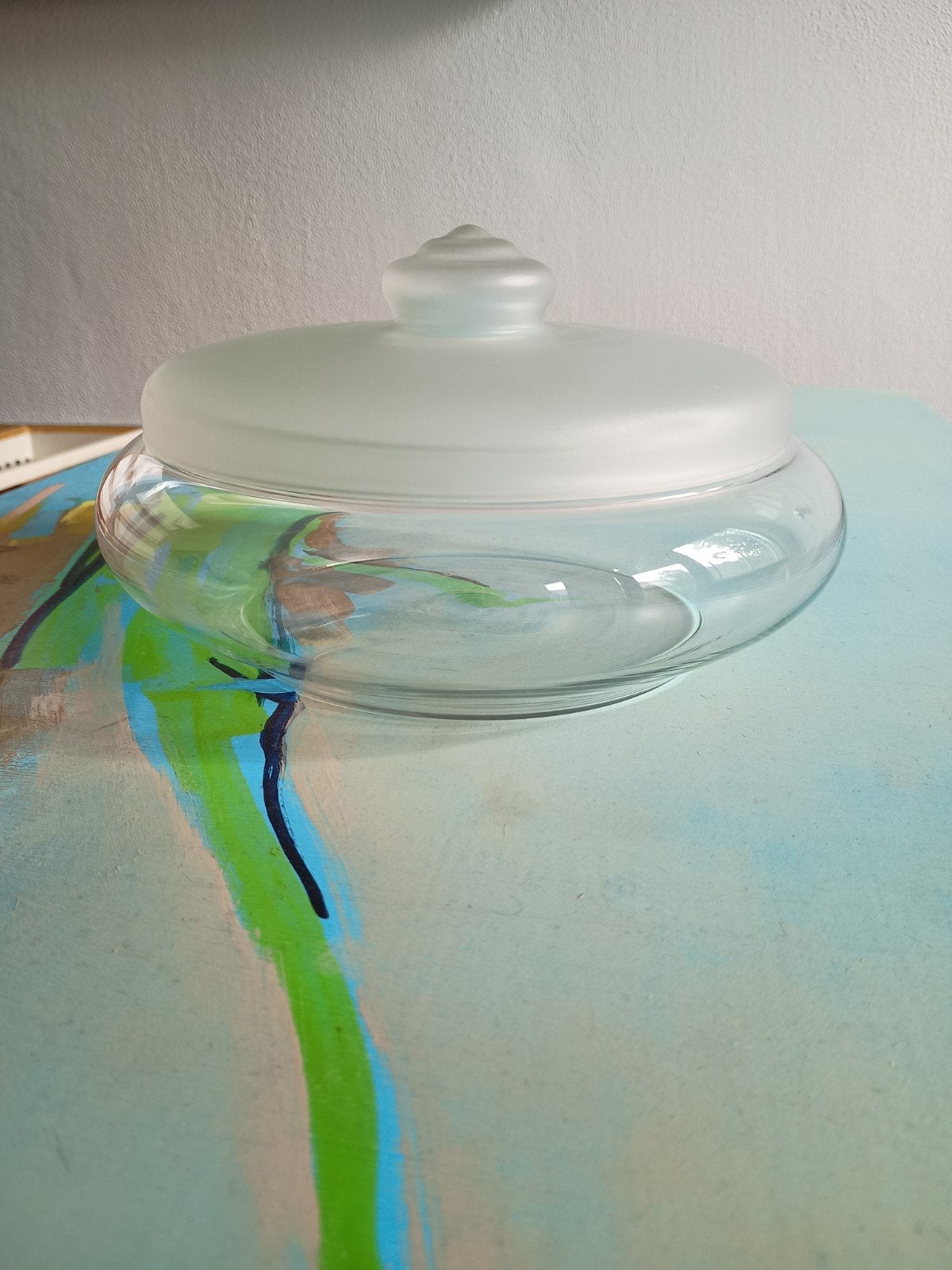 Leerdam koektrommel, Antiek en Kunst, Antiek | Glas en Kristal, Ophalen of Verzenden