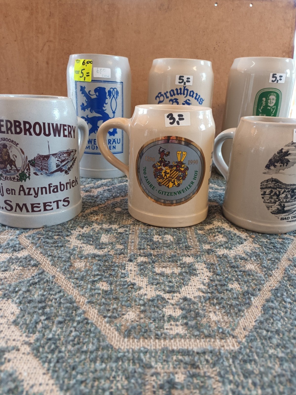 6 bierpullen voor verzamelaar 20,00 €, Ophalen, Gebruikt, Overige merken