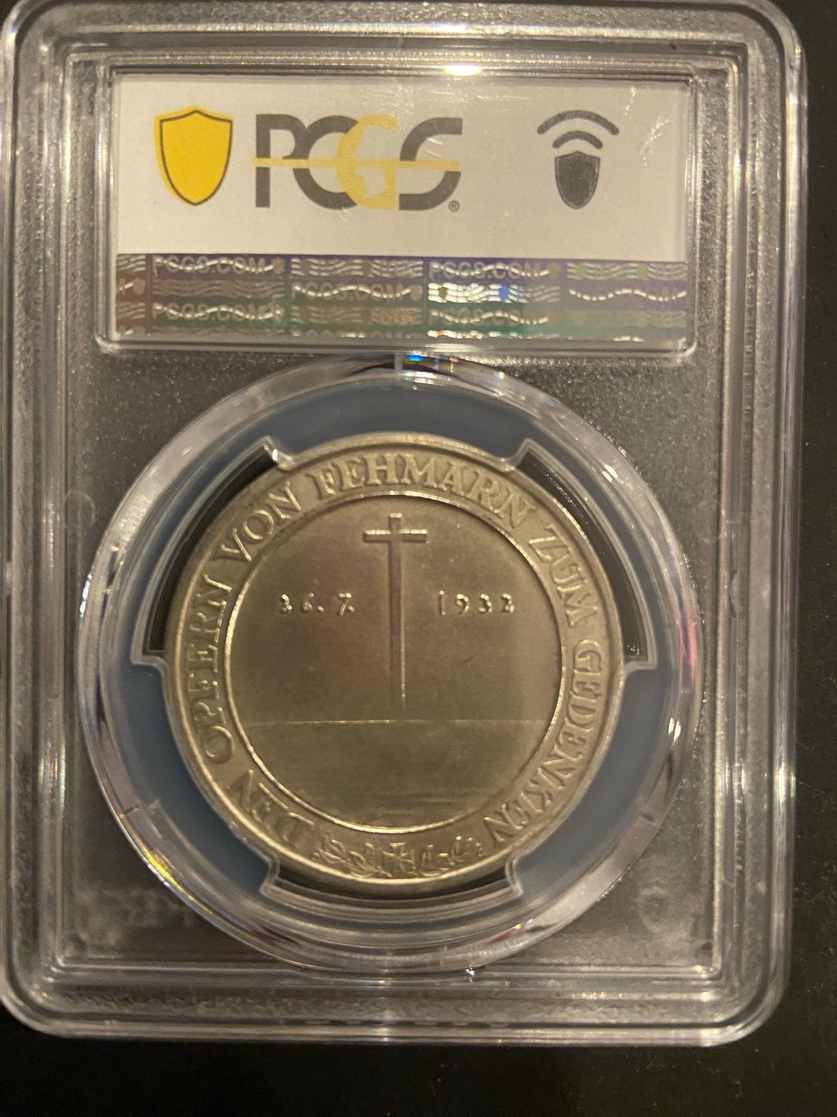 1932 Duitsland niobe schip  Zilveren Medaille PCGS SP63, Ophalen of Verzenden, Zilver, Buitenland