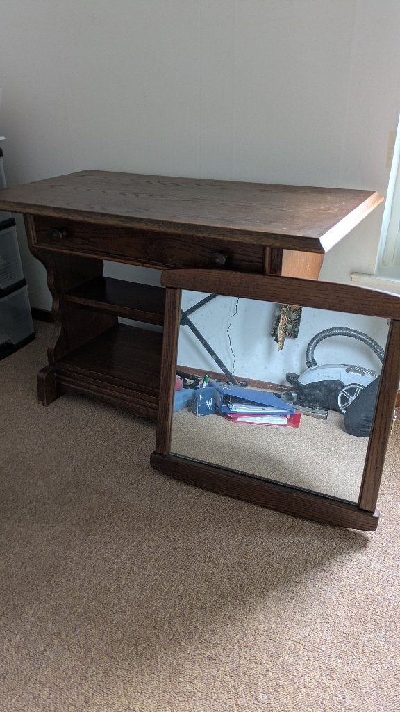 Salon tafel + spiegel, Ophalen, Gebruikt