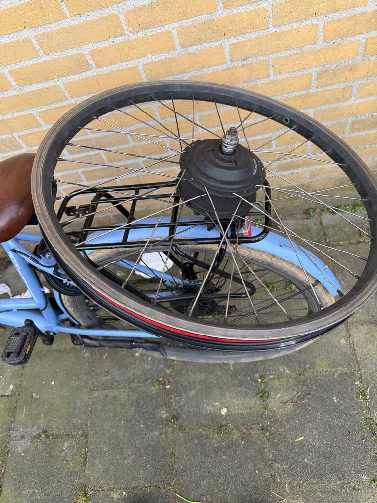 Voorwiel met motor voor elektrische fiets, Ophalen of Verzenden, Gebruikt, Elektrische fiets, Wiel