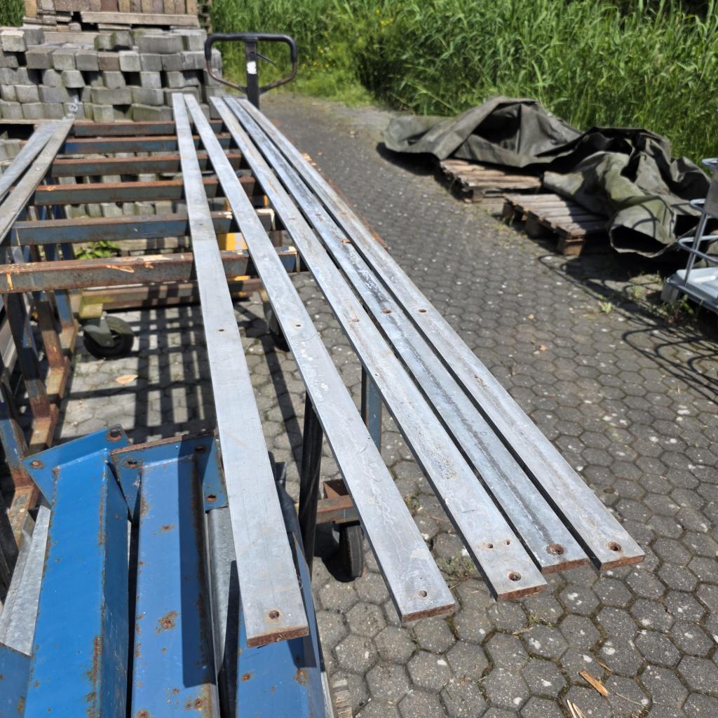 5 dikke zware gegalvaniseerde metalen strippen 3000x45 mm, Niet ingevuld, Gebruikt, Niet ingevuld, Niet ingevuld