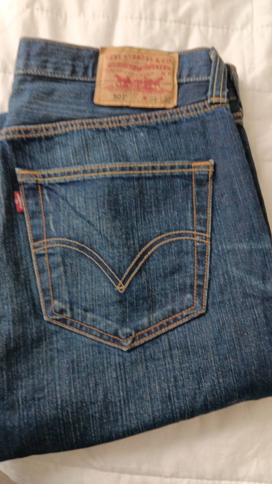 Levis 501 spijkerbroek - W34 L32, Kleding | Heren, Spijkerbroeken en Jeans, Levi's, Blauw, Ophalen of Verzenden, W33 - W34 (confectie 48/50)
