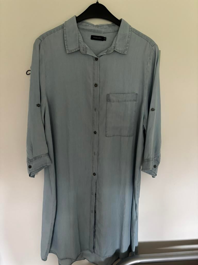 Blauwe overhemd jurk xxl, Kleding | Dames, Jurken, Blauw, Maat 46/48 (XL) of groter, Ophalen of Verzenden, Zo goed als nieuw