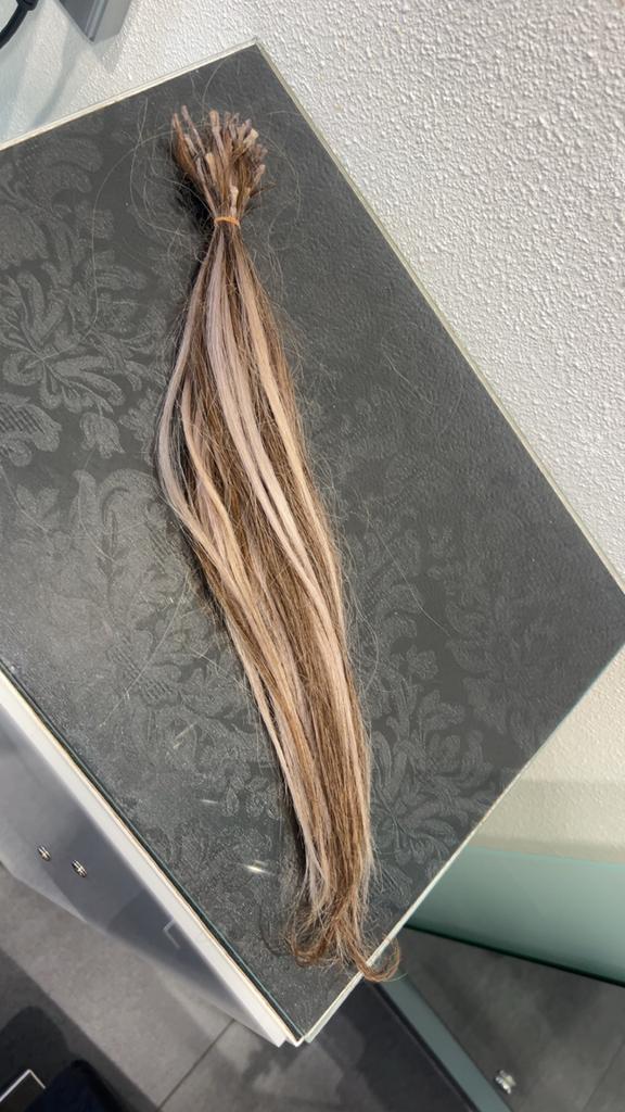 62 Haarverlengingen (extensions) - 44 cm, Ophalen of Verzenden, Gebruikt, Pruik of Haarverlenging