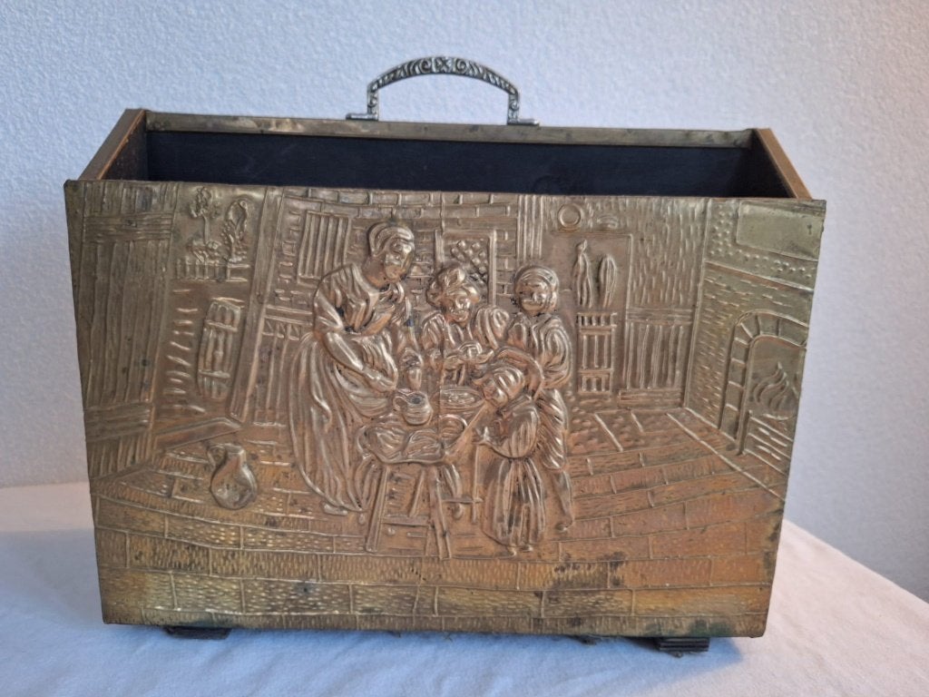 Messing tijdschriften bak, Antiek en Kunst, Ophalen of Verzenden, Koper