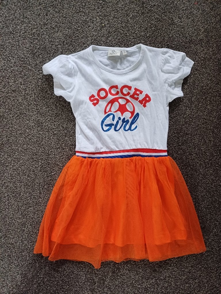 Jurk kind voetbal. Wk oranje, Ophalen, Zo goed als nieuw, Meisje, Jurk of Rok