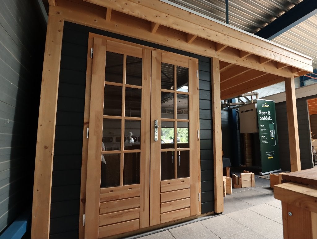 Woodpro overkapping 432x296 cm | Showmodel | €3.995,-, Ophalen, Zo goed als nieuw, Veranda