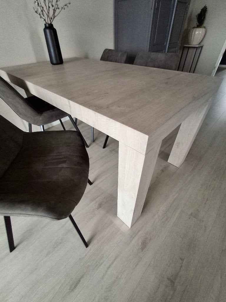 Eethoek - tafel met 4 stoelen, Huis en Inrichting, Complete eetkamers, Ophalen, Gebruikt, Strak, 4 tot 6 stoelen