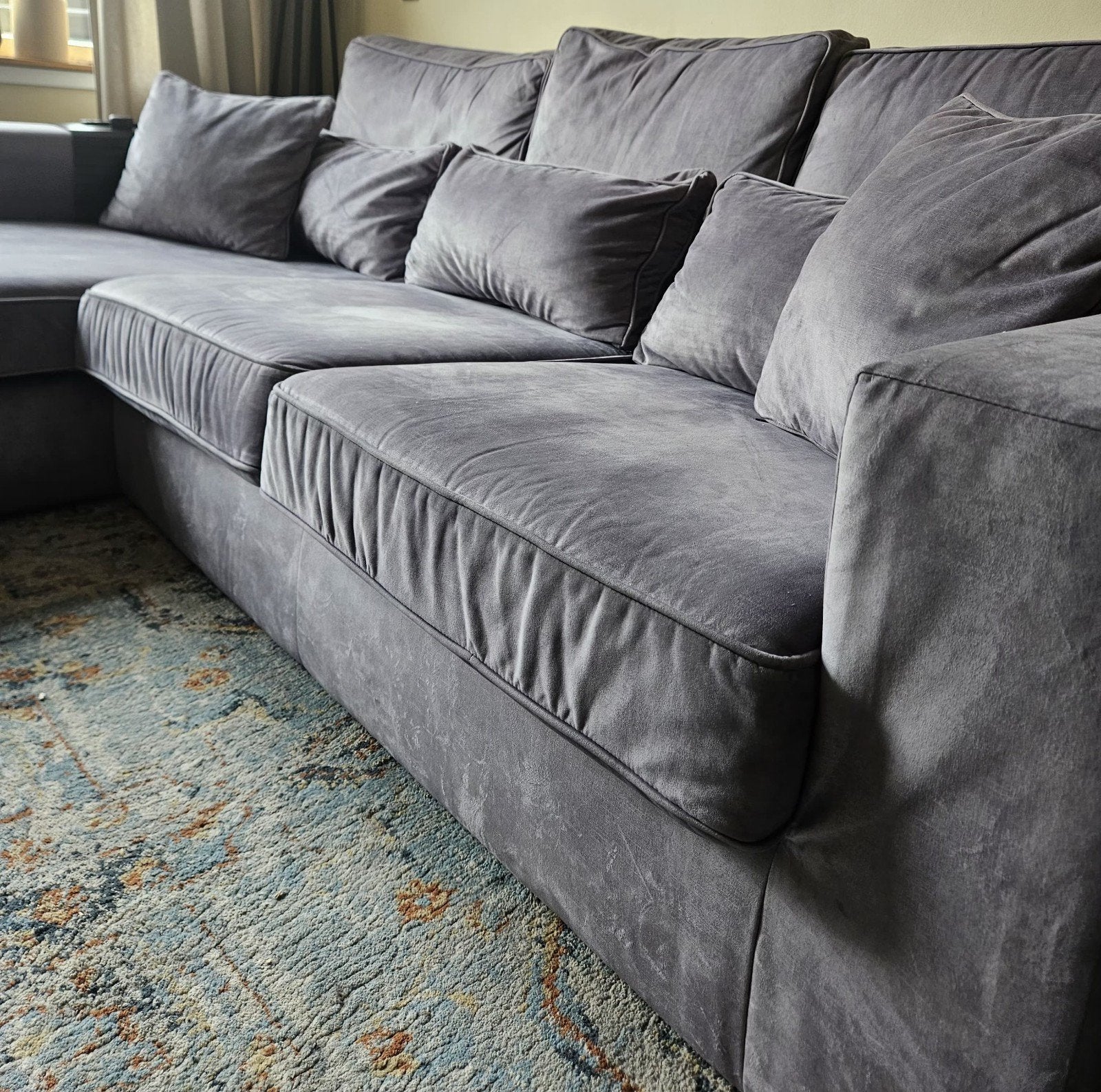 Hoekbank - 255 cm lang, 175 cm hoek - Gebruikt, Huis en Inrichting, 250 tot 300 cm, Gebruikt, Hoekbank, Ophalen of Verzenden