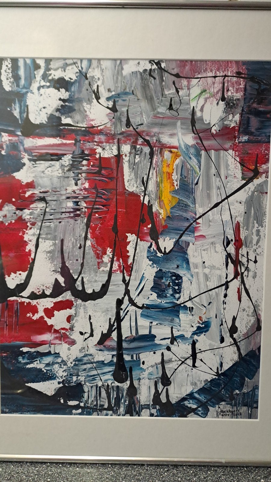 Prachtig abstract schilderij van Jan Weijers, gesigneerd, Ophalen of Verzenden