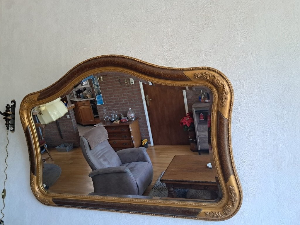 grote spiegel (vintage?), Huis en Inrichting, Ophalen, Zo goed als nieuw, Rechthoekig, Minder dan 100 cm