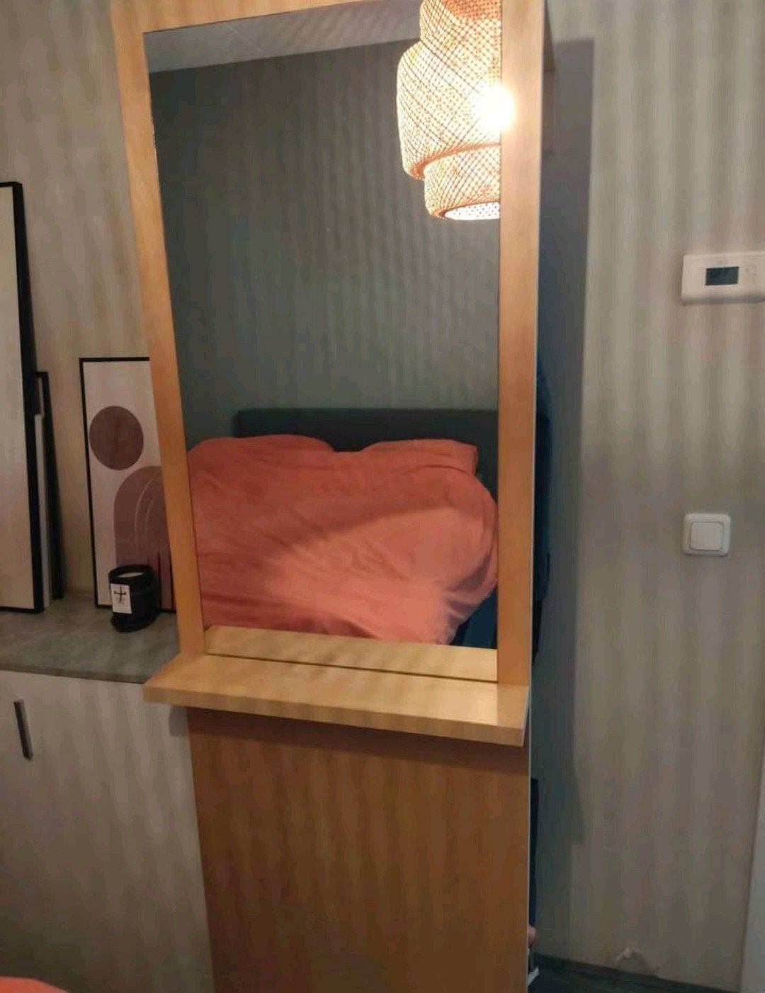 Spiegel met kapstok, Huis en Inrichting, Woonaccessoires | Kapstokken, Zo goed als nieuw, 150 tot 200 cm, Hout, Ophalen