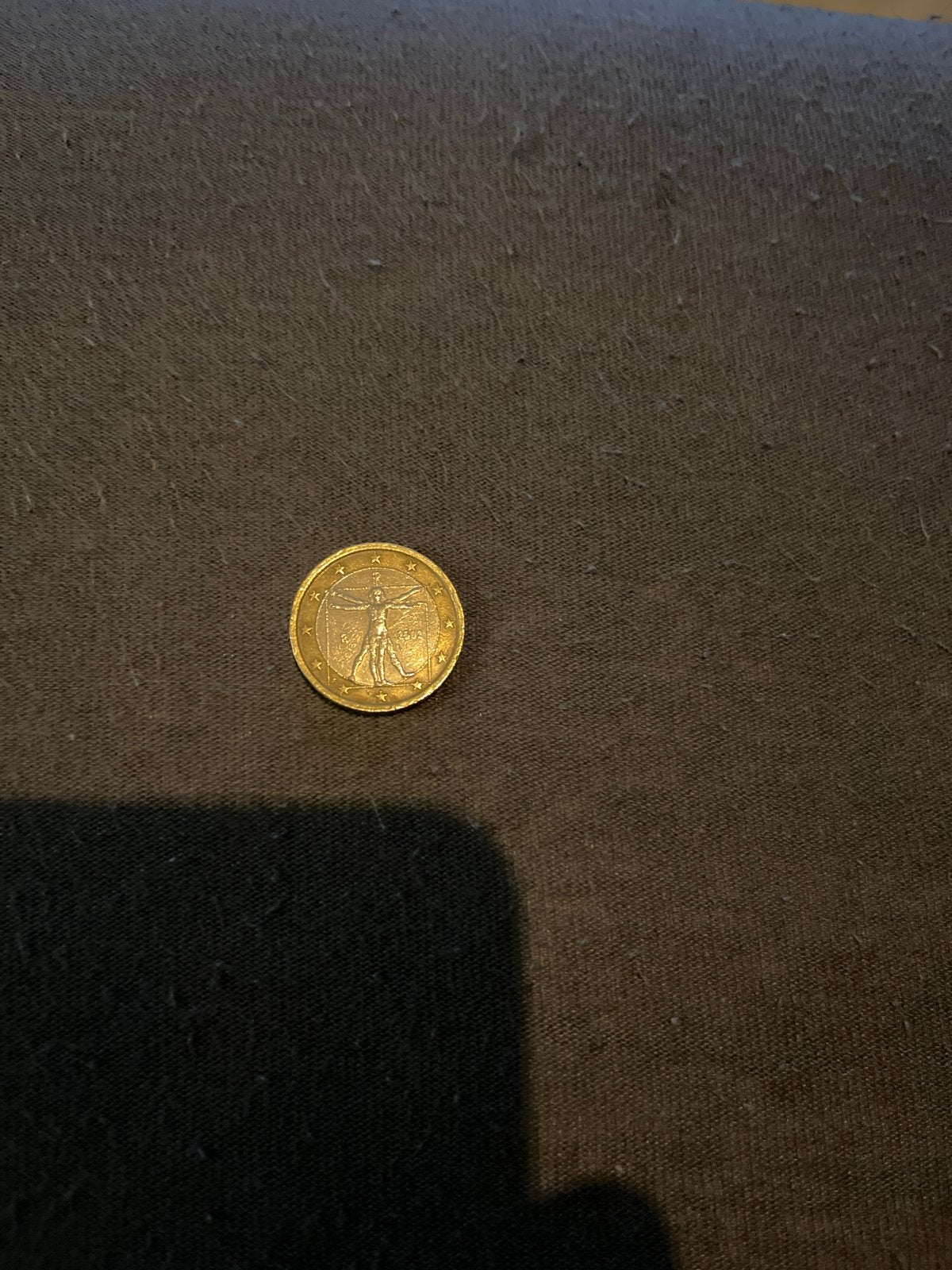 Italiaanse 1 euro munt 2002 - Vitruviusman, Postzegels en Munten, Munten | Europa | Euromunten, Ophalen of Verzenden, Italië, 1 euro