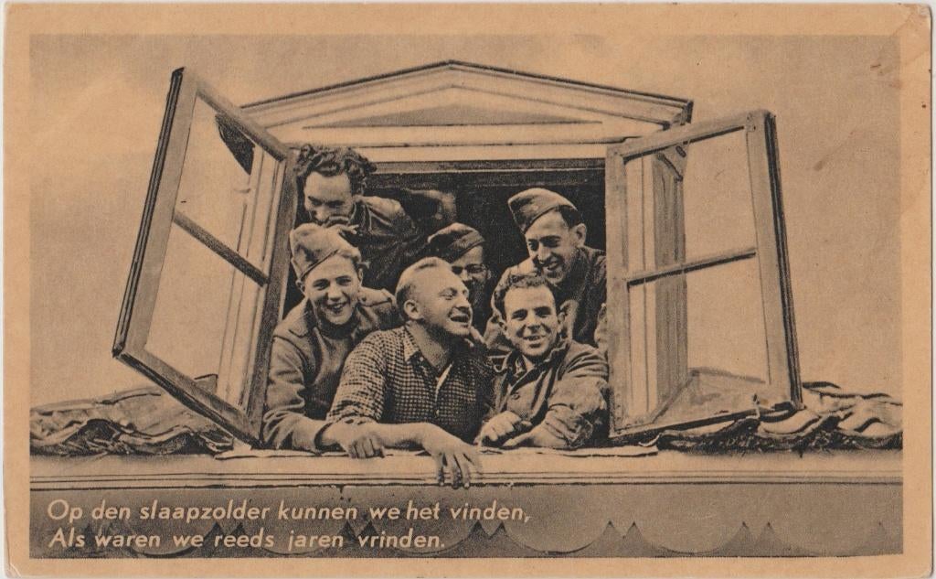 oude soldaten ansicht soldaat leger, Ophalen of Verzenden, 1940 tot 1960, Ongelopen, Politiek en Historie