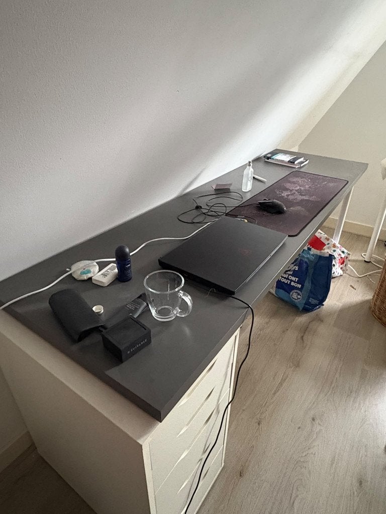 IKEA tafelblad 200 x 60, LAGKAPTEN donkergrijs, Huis en Inrichting, Ophalen, Zo goed als nieuw, IKEA, Grijs