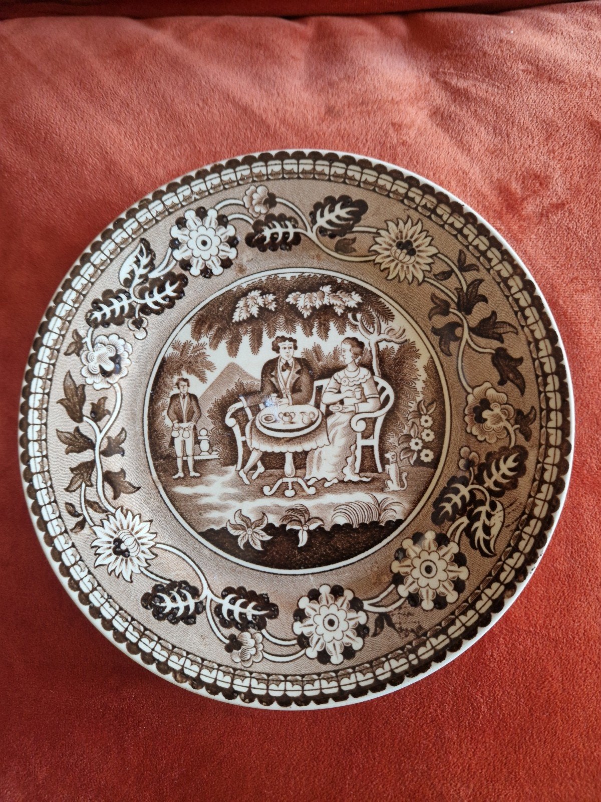 Antiek Petrus Regout & Co 'Tea Drinker' bord uit 1942, Ophalen of Verzenden