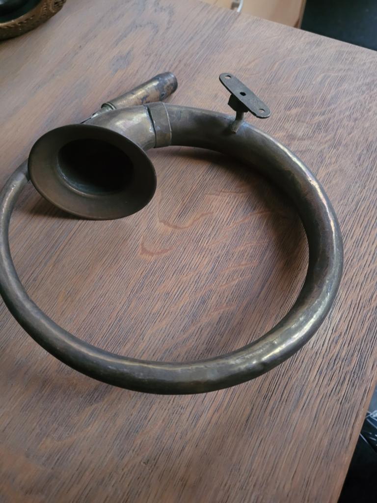 Ronde messing oldtimer toeter, Ophalen of Verzenden