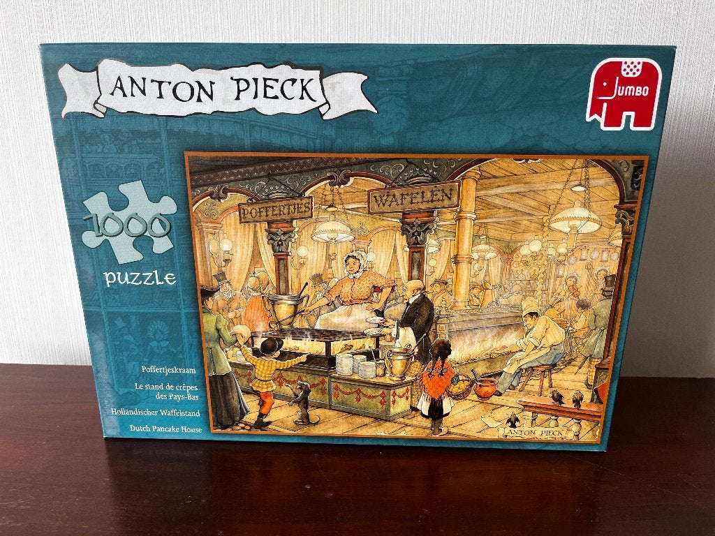 Jumbo Anton Pieck puzzel 1000 stukjes - Poffertjeskraam, Ophalen, 500 t/m 1500 stukjes, Zo goed als nieuw, Legpuzzel