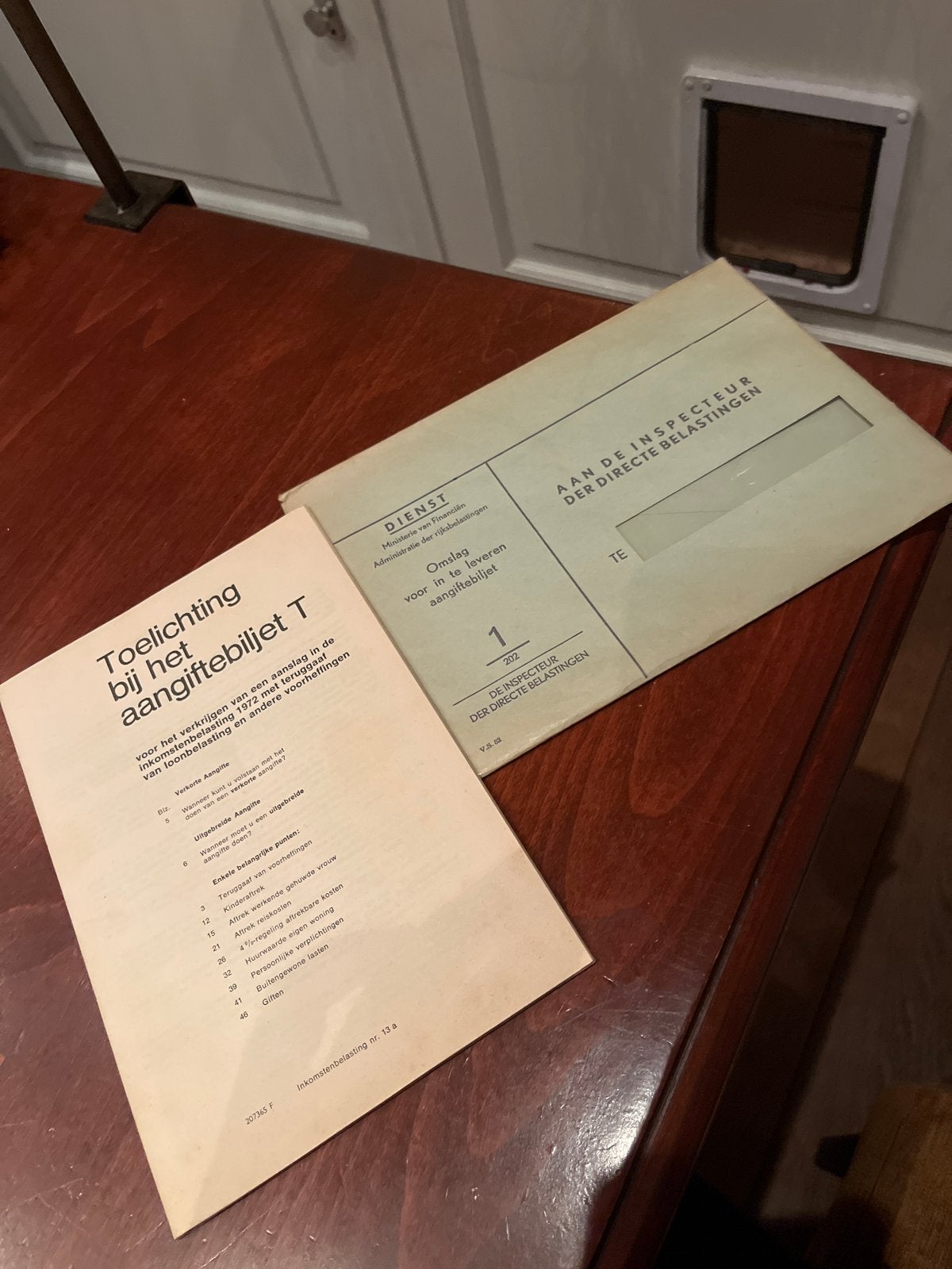 Belastingaangiftebiljet T 1972 met toelichting, Ophalen of Verzenden, Gelezen, Folder