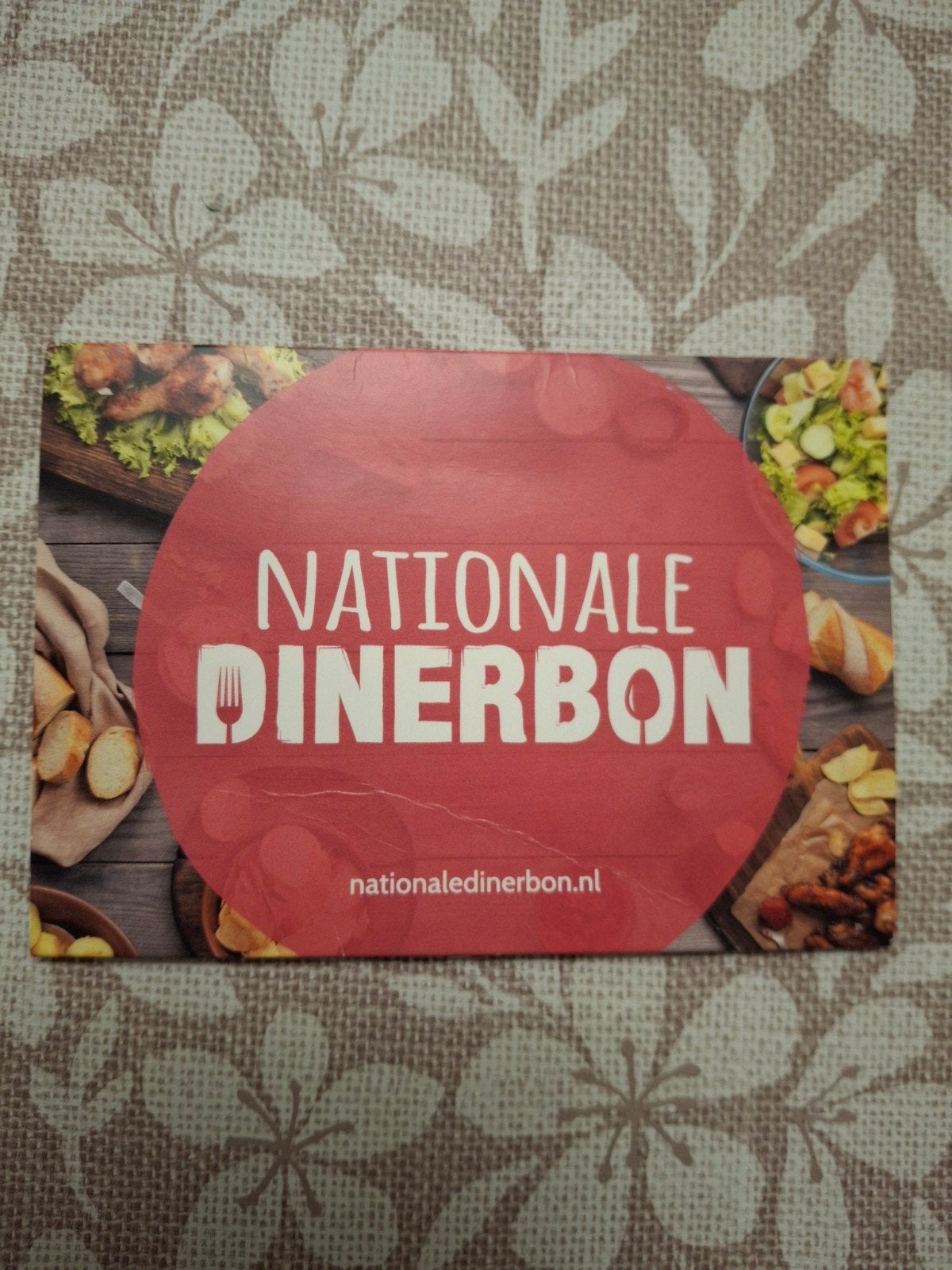 NATIONALE DINERBON twv €100, Twee personen, Cadeaubon