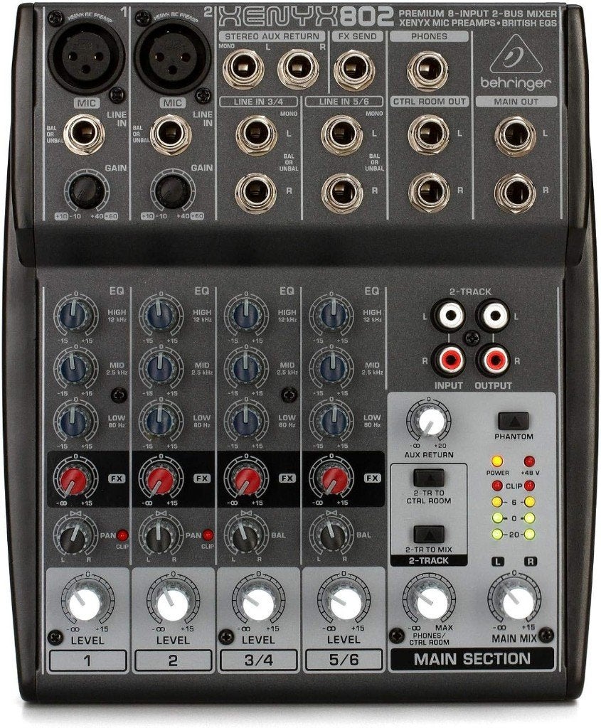 Behringer Xenyx 802 Premium 8-Input 2-Bus Mixer, Ophalen of Verzenden, Gebruikt, 5 tot 10 kanalen, Microfooningang
