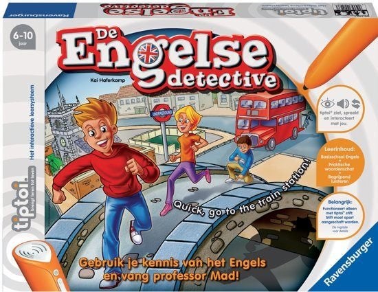 Tiptoi Spel – The English detective, Kinderen en Baby's, Speelgoed | Educatief en Creatief, Zo goed als nieuw, Elektronica, Puzzelen