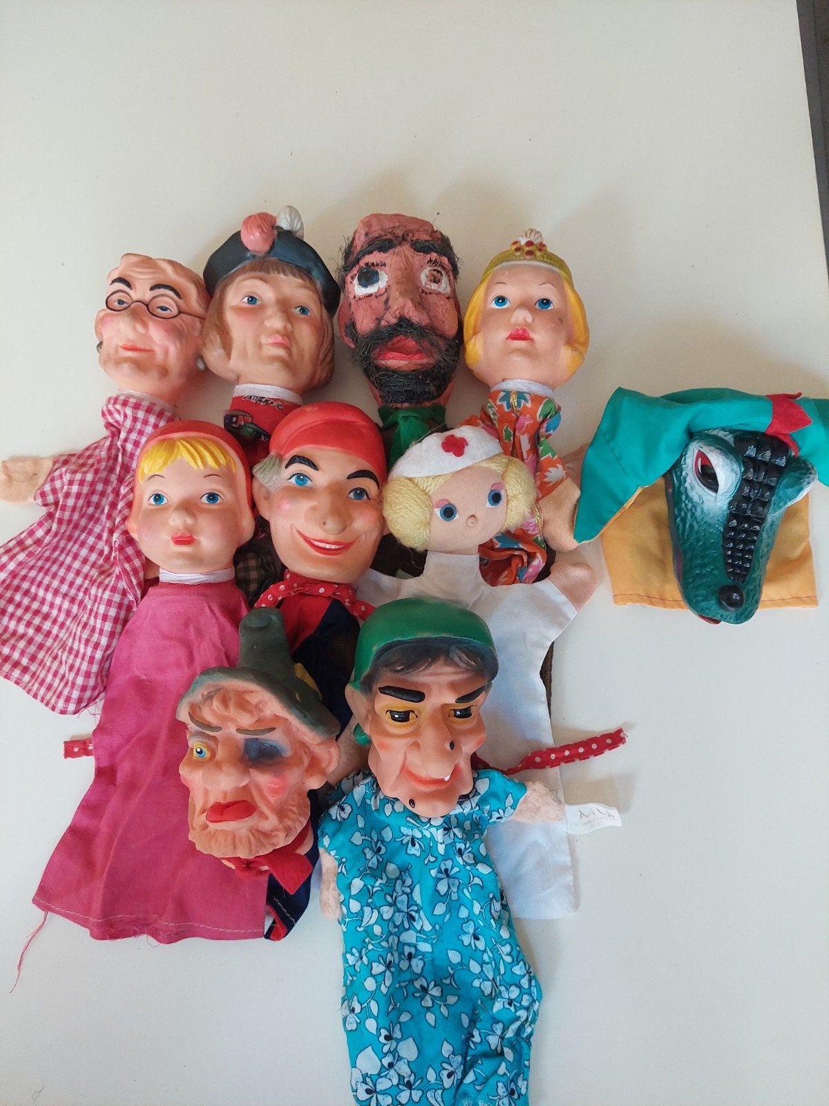 9 Vintage Poppenkastpoppen - Diverse Figuren, Ophalen of Verzenden, Gebruikt, Overige typen