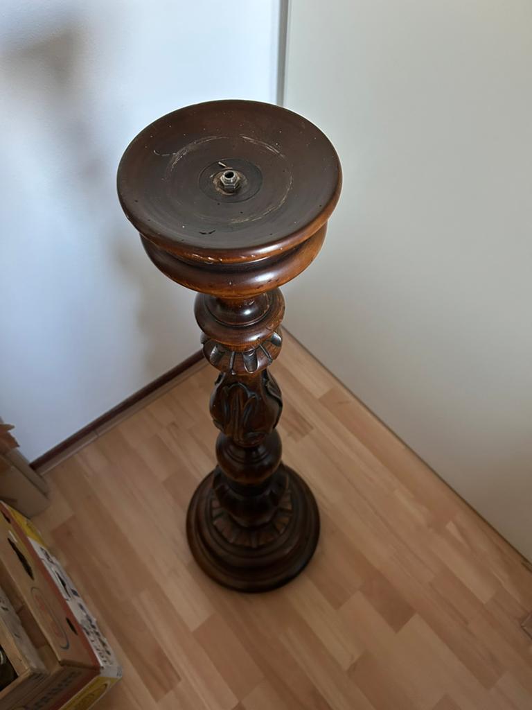 Antieke houten plantenstandaard / zuil, Ophalen