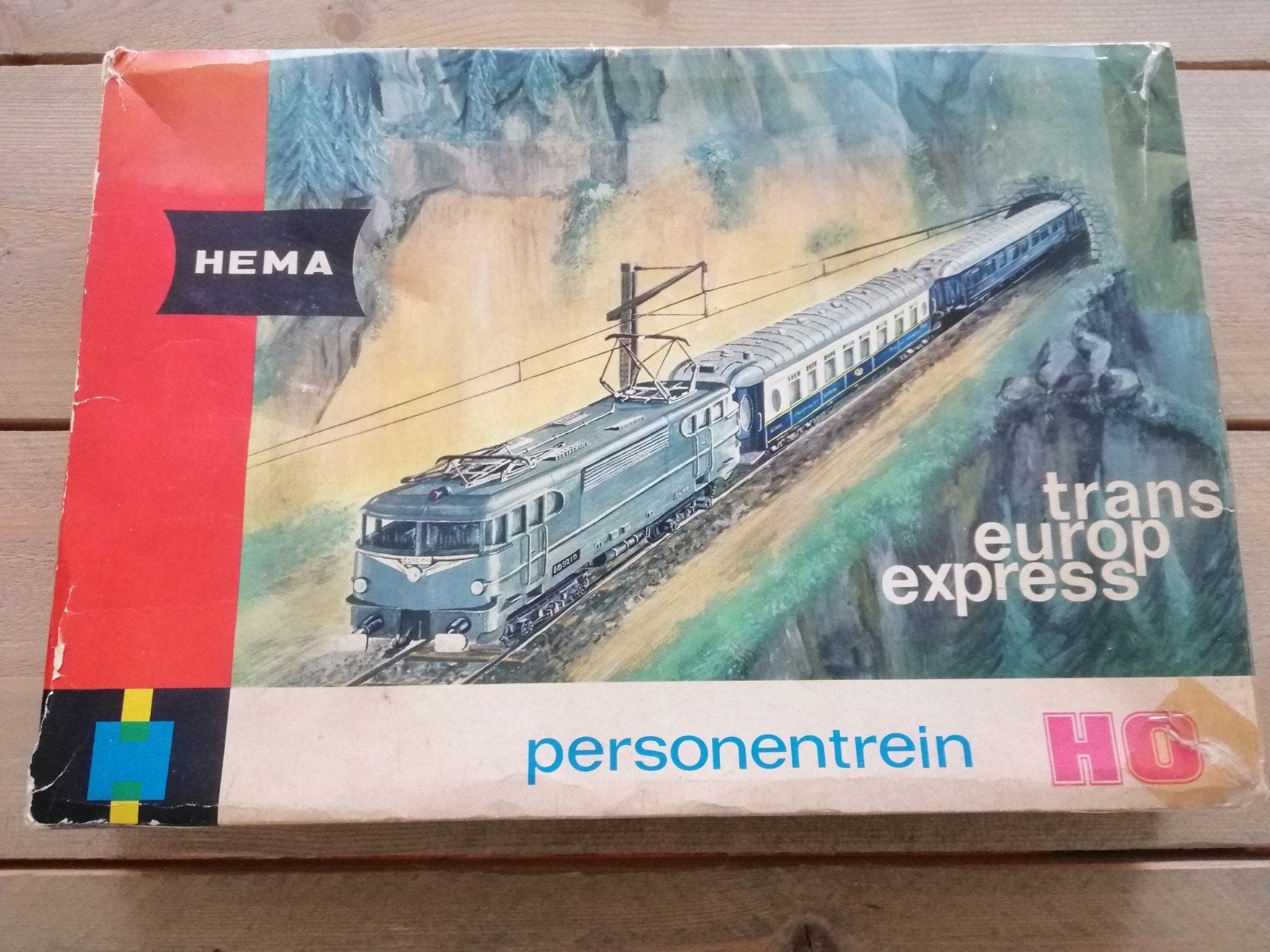 Zeldzame Hema Lima treinset (model 8027) 1966-1970 OVP, Overige merken, Gelijkstroom, Ophalen of Verzenden, Analoog