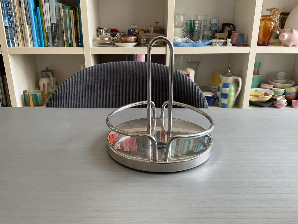 Vintage Alessi dienblad / specerijenhouder Ettore Sottsass, Ophalen of Verzenden, Gebruikt, Metaal, Alessi