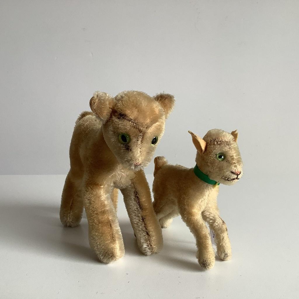 2 Vintage Steiff geitjes “Zicky”, Antiek en Kunst, Ophalen of Verzenden