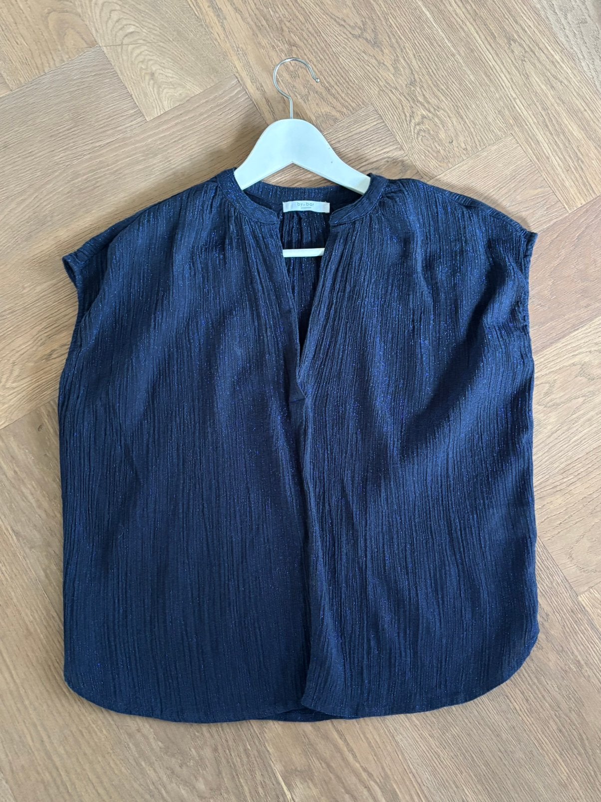 Lurex top by bar xs/s, Ophalen of Verzenden, Zo goed als nieuw, Maat 34 (XS) of kleiner, Blauw
