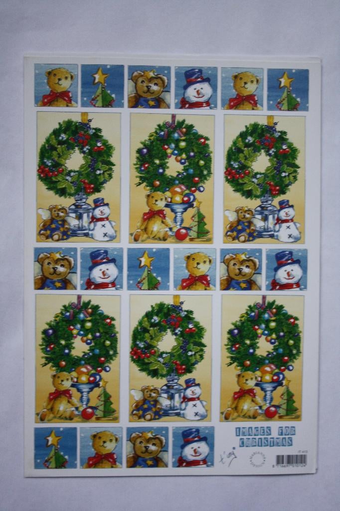 12 stuks knipvellen Images For Christmas 7242, Ophalen of Verzenden, Nieuw, Kerst, Knipvel