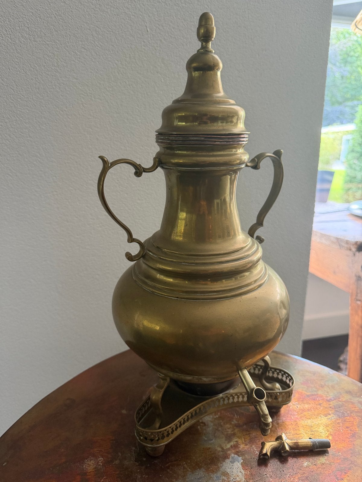 Antieke koperen theeketel/samovar met losse kraantjes, Ophalen of Verzenden, Koper