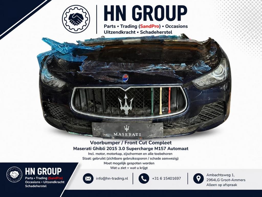 Maserati Ghibli 2015 INCL Motor en Motorkap en Zijscherm, Auto-onderdelen, Maserati, Gebruikt, -, -