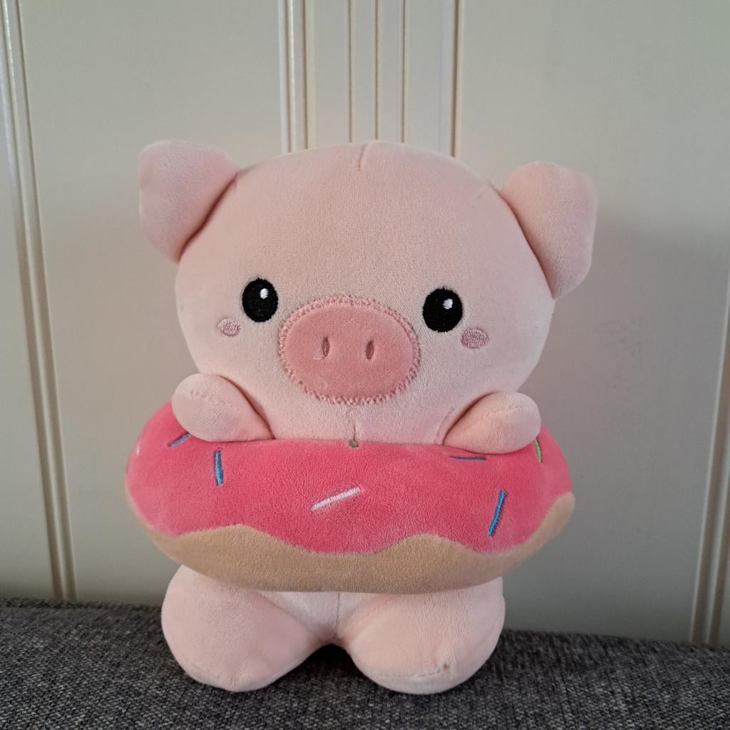 116.  Kawaii Kuties Donut Varken Knuffel 20cm, Gebruikt, Overige merken, Overige karakters, Overige typen