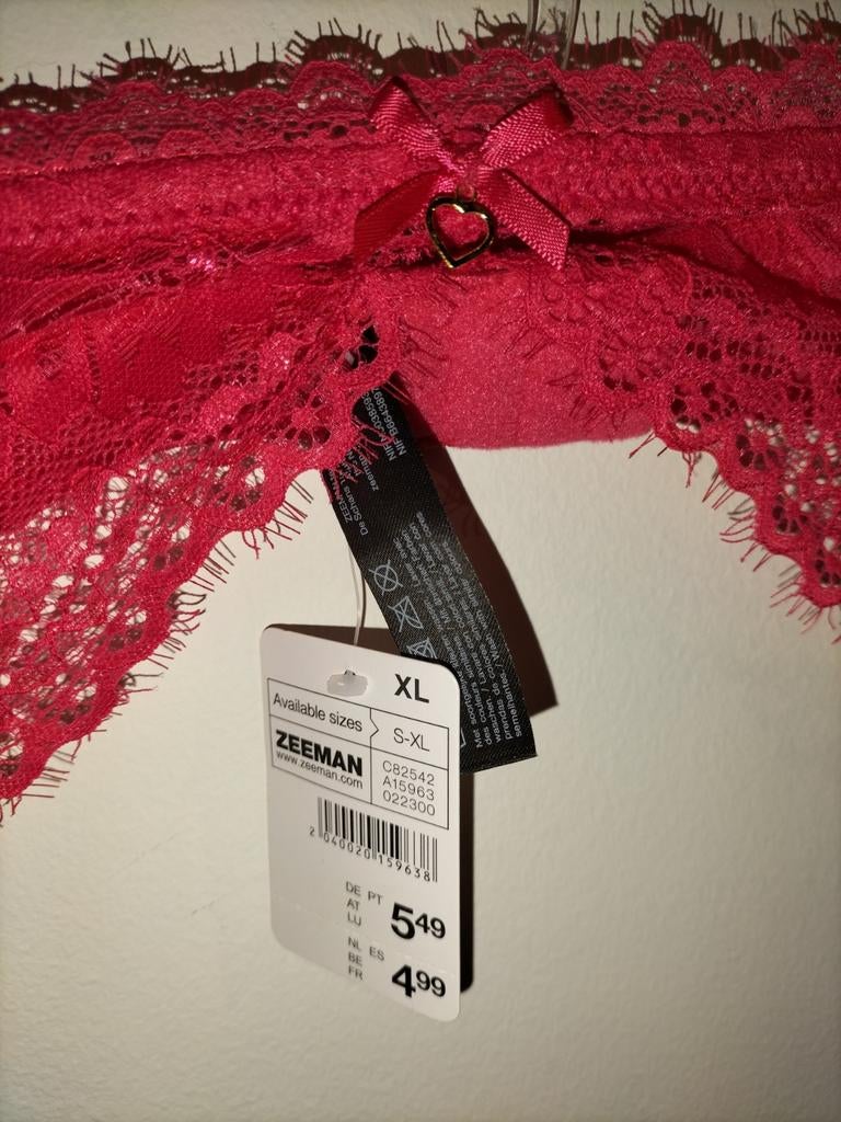 Zeeman Kanten Boxershort Dames Ondergoed - Rood, Zeeman, Ophalen of Verzenden, Rood, Broekje of Short