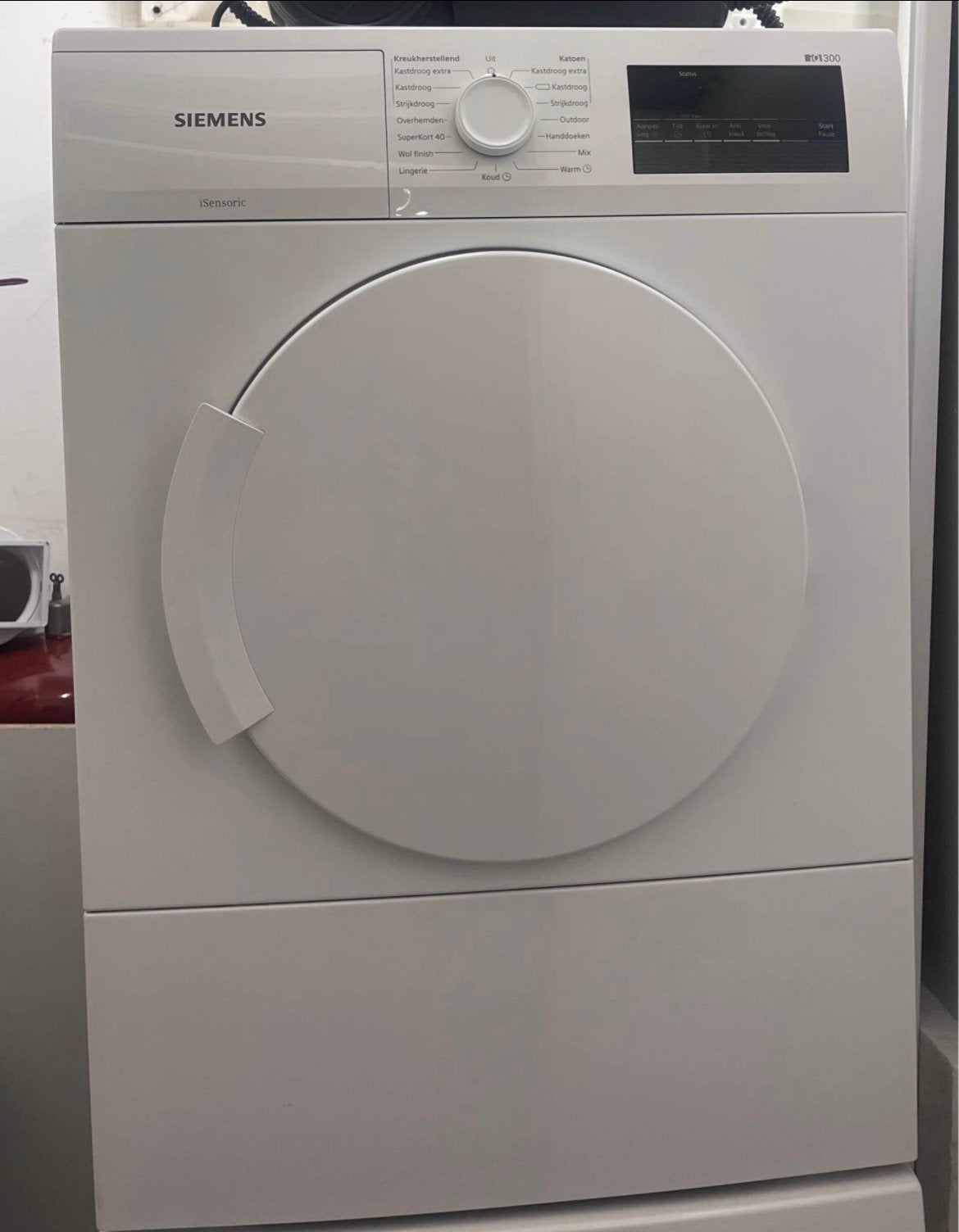 Siemens iQ300 wasdroger, Ophalen, 6 tot 8 kg, Minder dan 85 cm, Anti-kreukfase