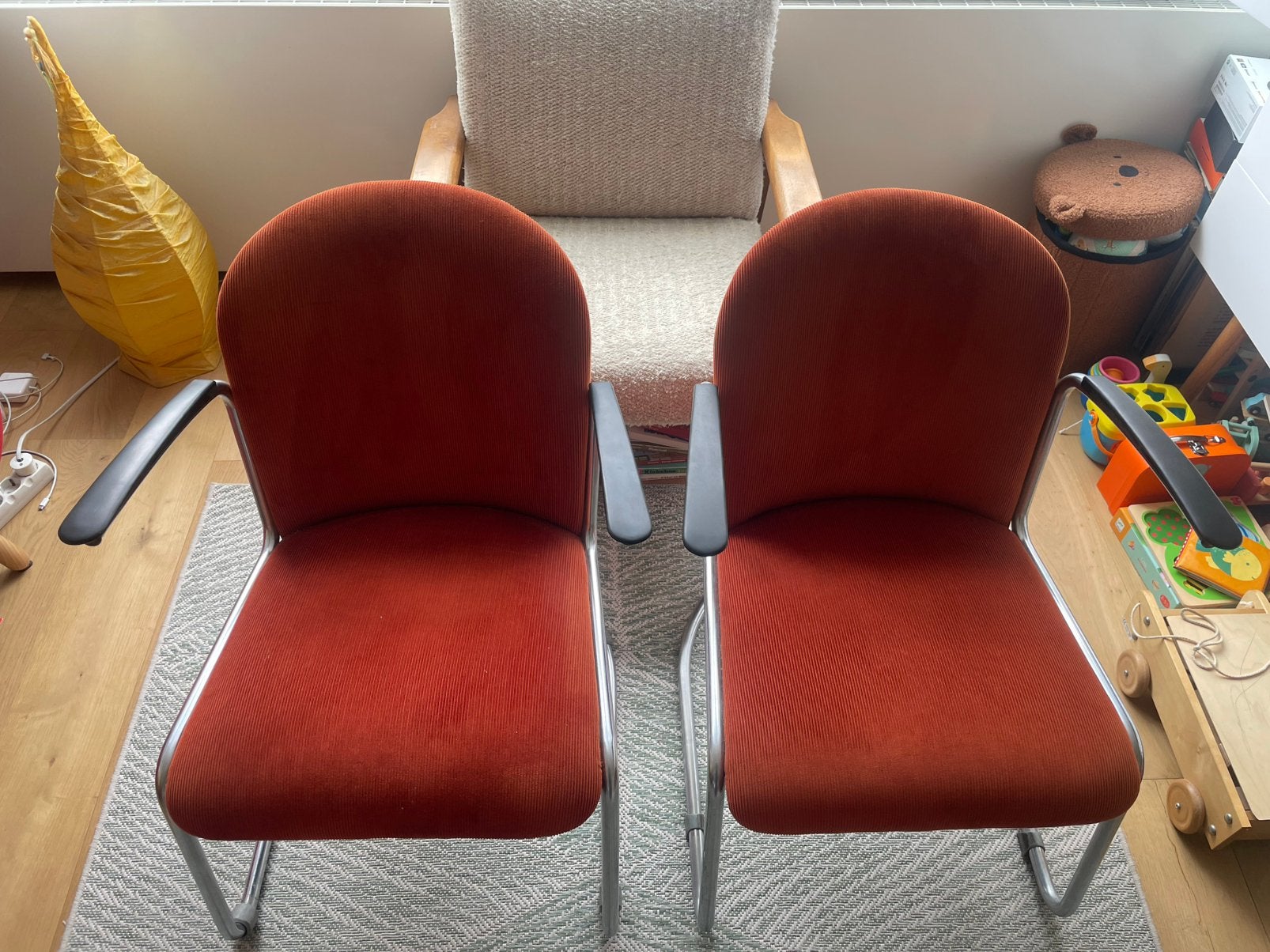 Set (2) originele Gispen 413 lounge fauteuils - vaste prijs, Ophalen, Twee, Overige kleuren, Stof