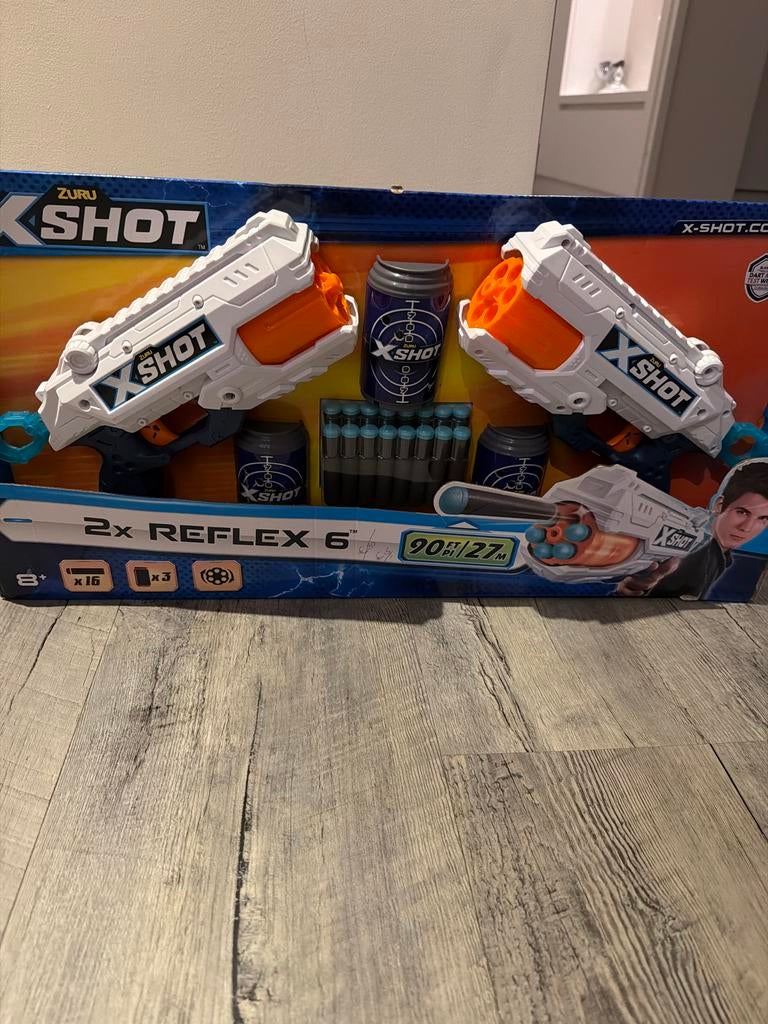 ZURU X-Shot 2x Reflex 6 Blaster Set - Nieuw in doos, Ophalen of Verzenden, Nieuw, Jongen of Meisje