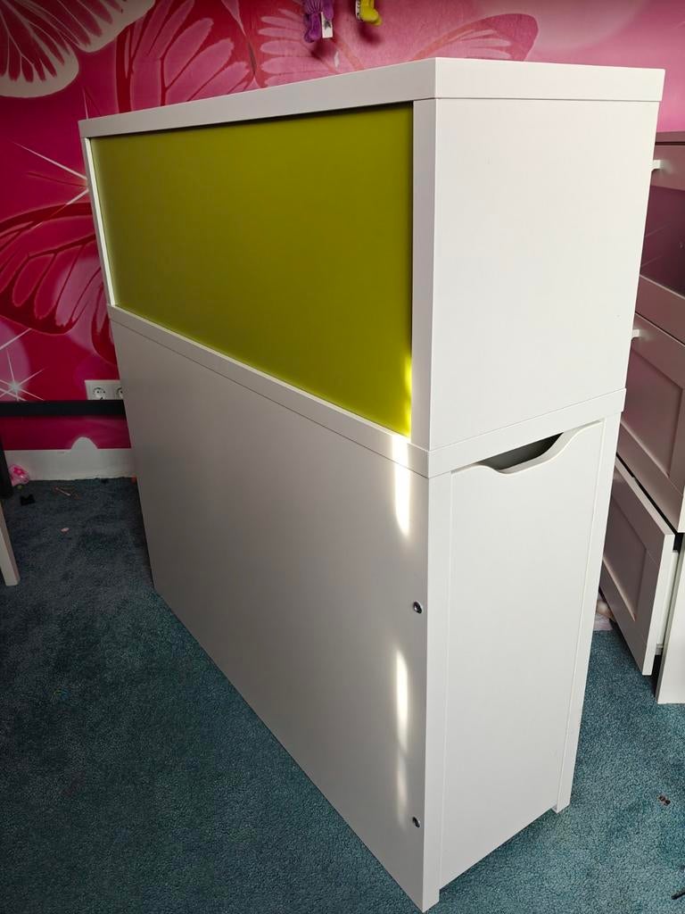 IKEA STUVA Uittrekbare Kast / Opberger – Wit/Groen, Ophalen, Gebruikt, 105 cm of meer, Minder dan 50 cm