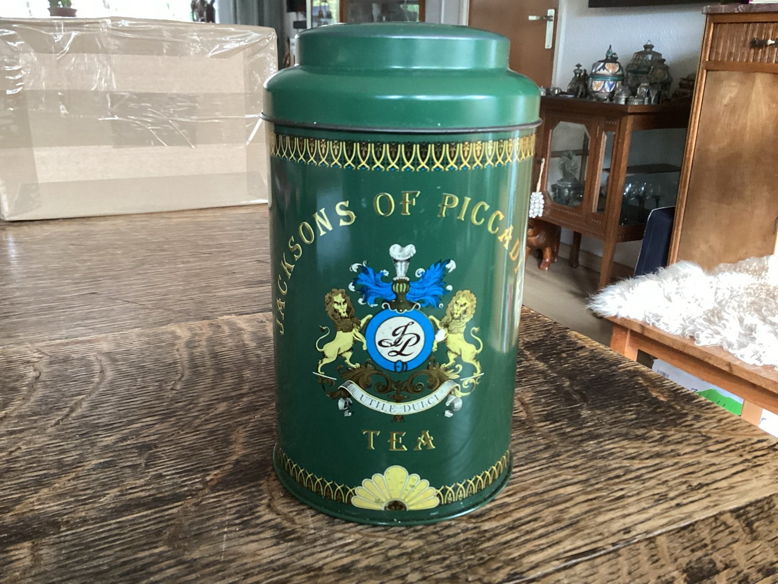 Vintage Jacksons of Piccadilly theebus, groen 16,5 H € 7, Ophalen of Verzenden