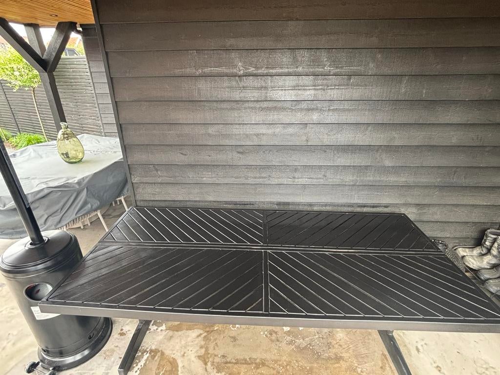 Zwart geverfde IKEA tuintafel - opknapper, Tuin en Terras, Tuintafels, Ophalen, Gebruikt, Rechthoekig, Hout