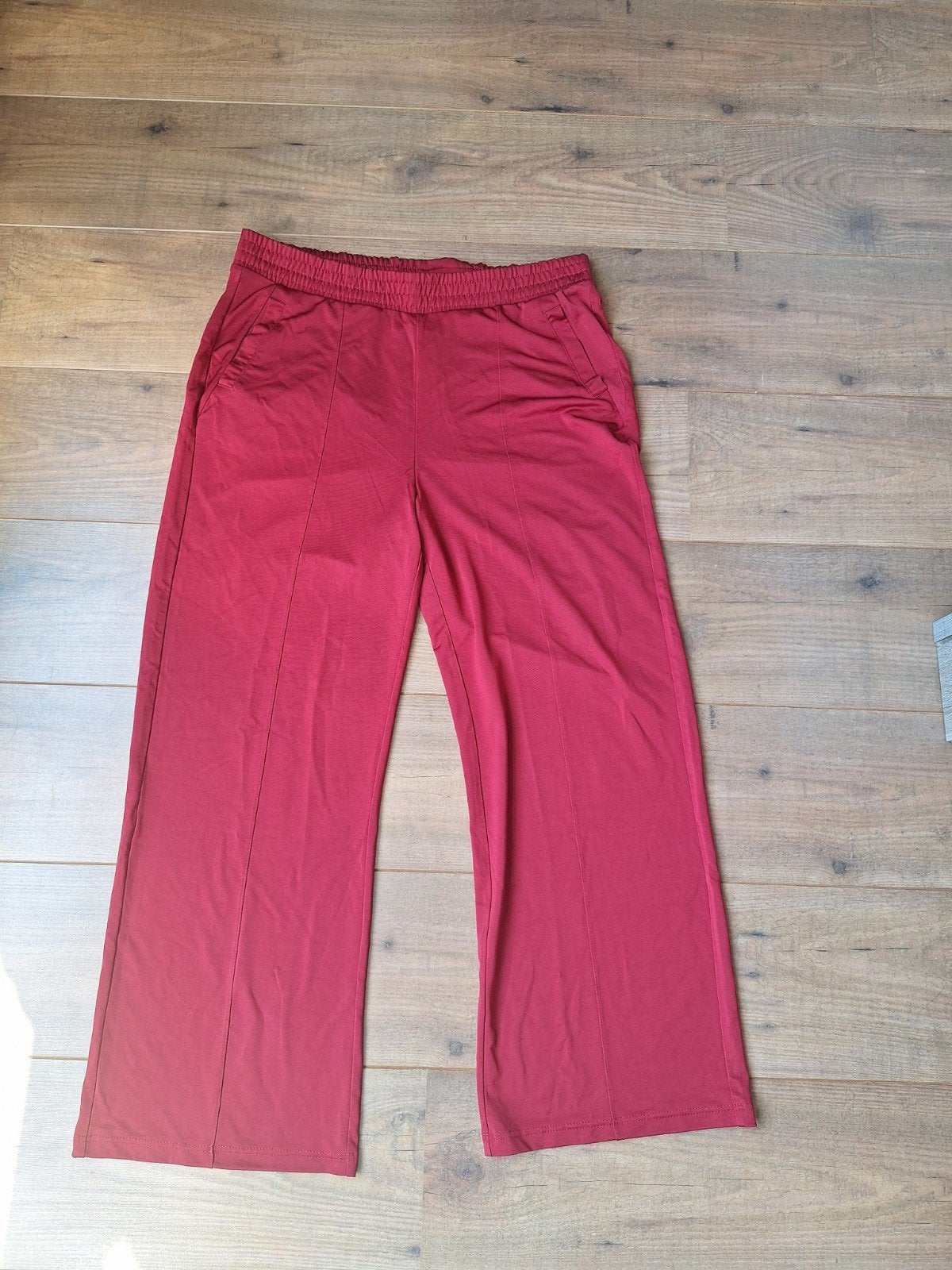 Expresso Rode Pantalon met Glimmende Stof - Maat L, Ophalen of Verzenden