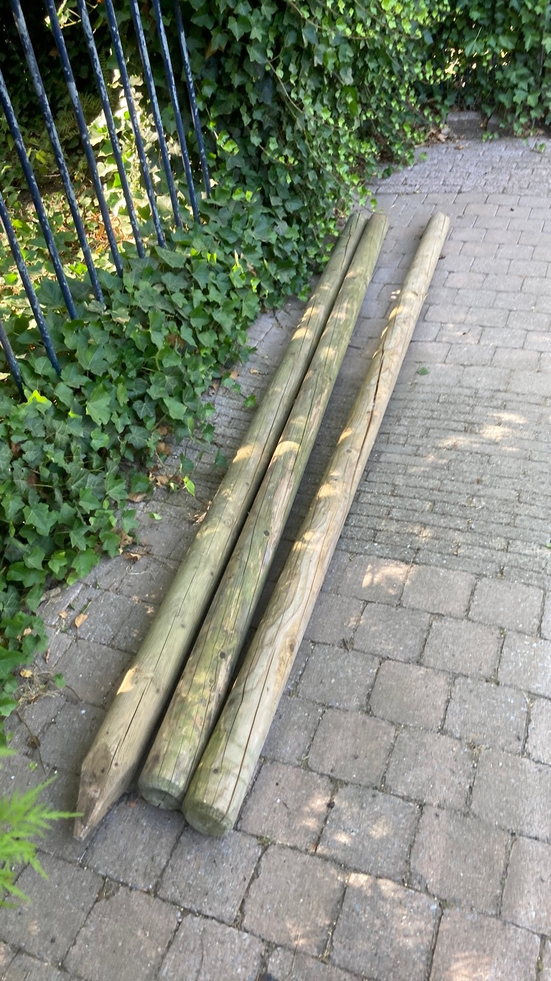 3 stevige palen, Tuin en Terras, Palen, Balken en Planken, Ophalen, Zo goed als nieuw, 250 cm of meer, Palen